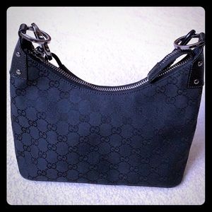 Gucci Black Canvas Hobo